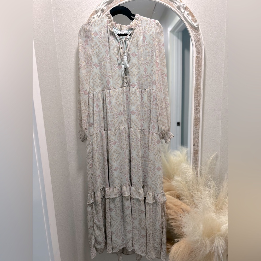 Floral Cream Maxi Dress